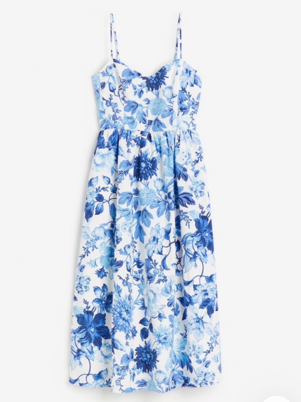 H&M Blue and White Floral Midi Dress - Picture 6 of 15